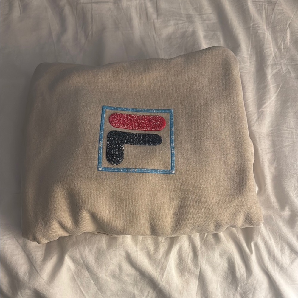 Fila Cream Blanket with Red and Black Logo